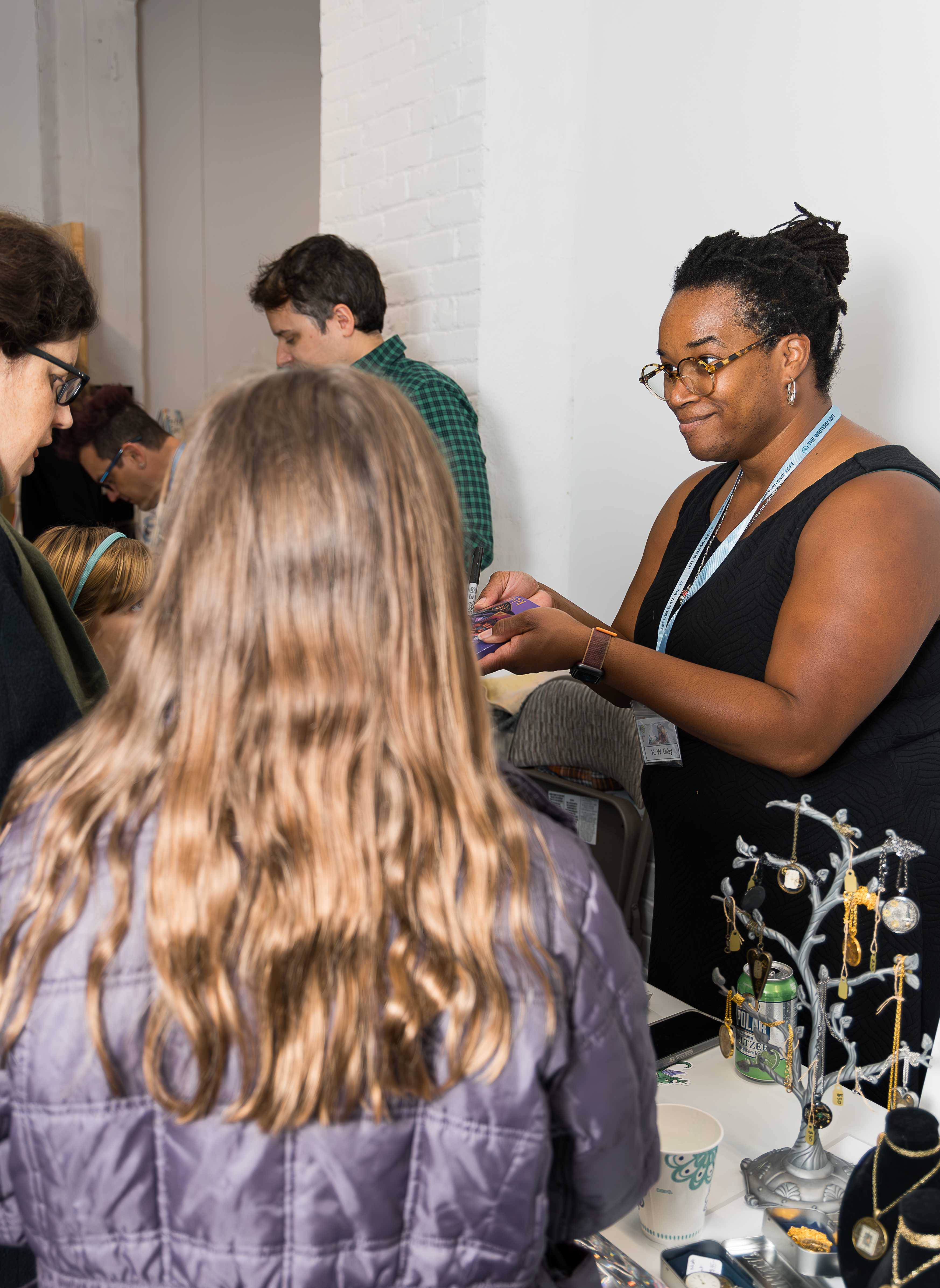 Several times per year we host vending events where authors and artisans can sell their works