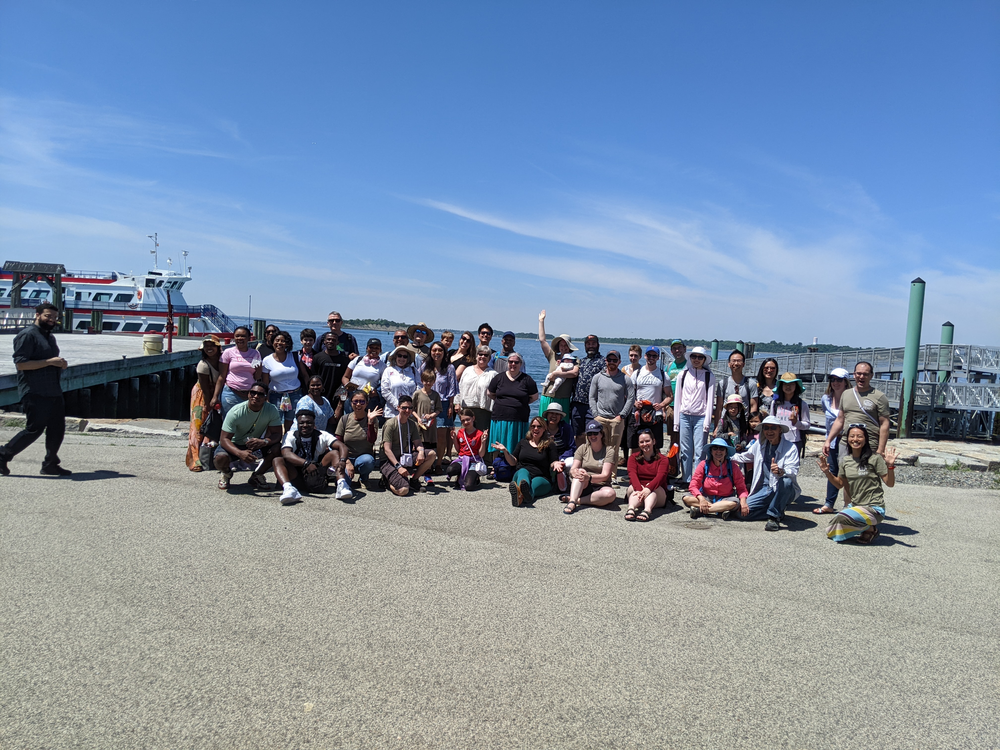 Members of the Metro West Writers Guild on the docks gathered for one of our many get-togethers to support each other's writing habits and goals.